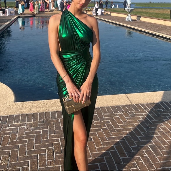 Valeria dress in emerald metallic, J. Angelique green gown Revolve size S small - Picture 6 of 6